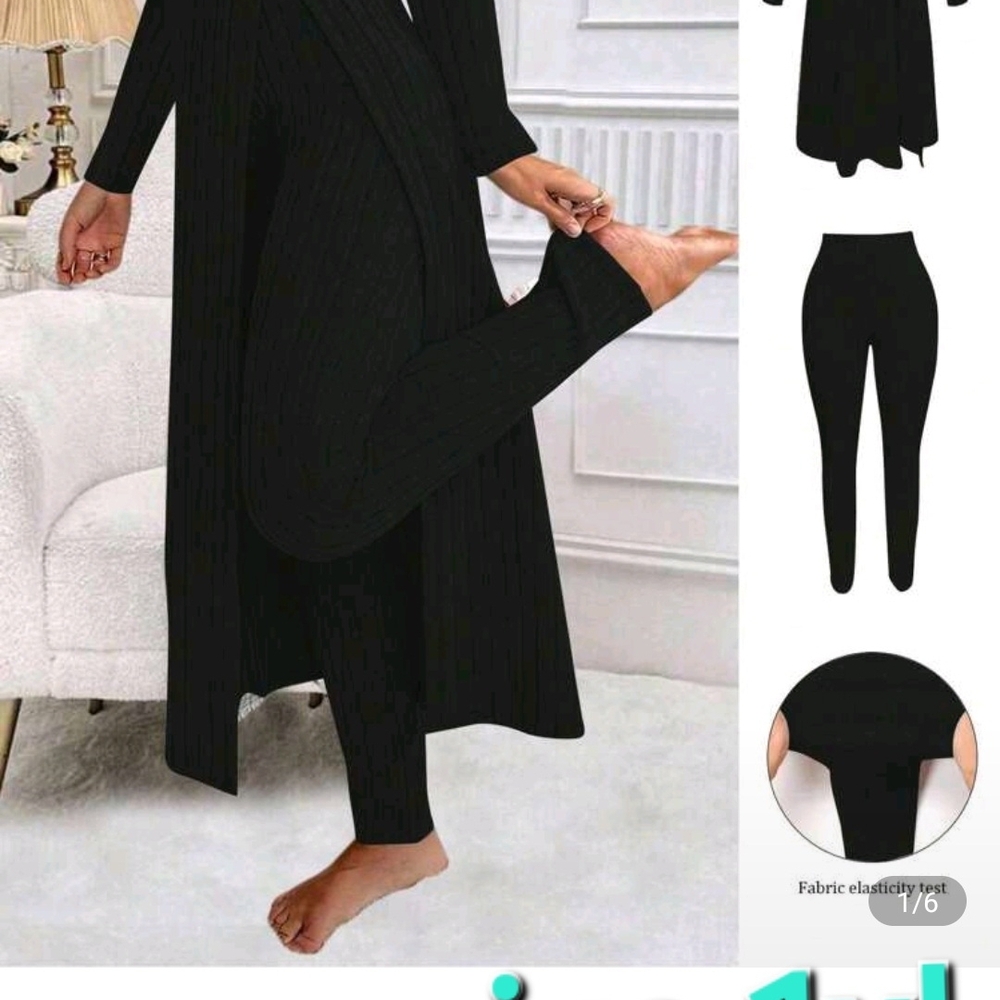 SHEIN Black Ribbed Jumpsuit